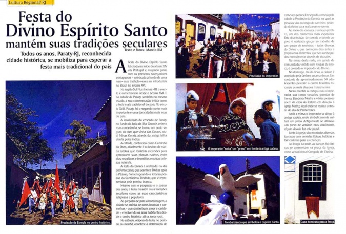Revista Ecoturismo Festa do Divino em Paraty